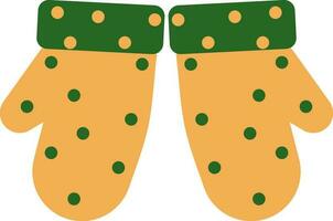 Christmas mitten with decorated dots. vector