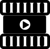 Black and white icon of video for movie and entertainment. vector