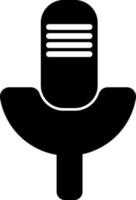 Retro style Black and white icon of Microphone mic. vector