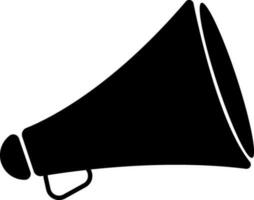 Black and white icon of megaphone in flat style. vector