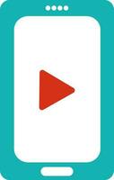 Video player sign with smartphone icon. vector