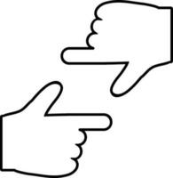 Line art illustration of Capturing or framing hand gesture. vector