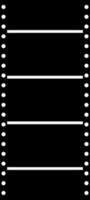 Film strip icon in color for cinema in black. vector