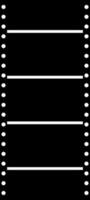 Film strip icon in color for cinema in black. vector