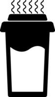 Glyph style of coffee bottle icon in cinema. vector