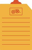 Illustration of clipboard icon for cinema concept. vector