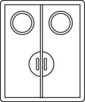 Stroke style of cinema hall gate in icon for entry. vector