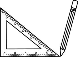 Stroke style of  ruler drawing tool icon with pencil. vector