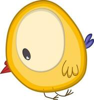 Cute character of bird made with yellow color. vector