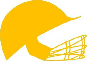 Vector symbol of cricket helmet made with yellow color.