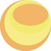 Illustration of yellow, orange cricket ball. vector