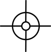 Crosshair pointer icon in black and white color. vector