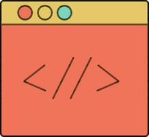 Colorful programming code icon. vector