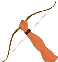 Lord Rama hands holding bow, Dussehra Festival concept. vector