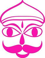 Pink illustration of Ravana Face for Dussehra. vector