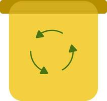 basura compartimiento icono para reciclaje concepto en amarillo color. vector