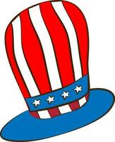 Flat design of an uncle sam's hat. vector