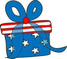 American flag design on a gift box. vector