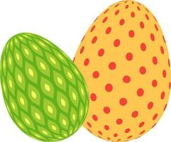 Glossy easter eggs in flat style. vector