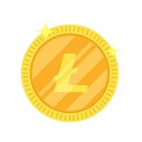 aislado litecoin hecho por dorado color. vector