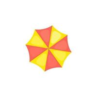 Pink and yellow top view of umbrella. vector
