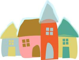 Illustration of many colorful houses. vector