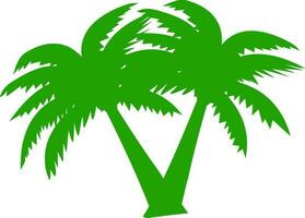 Green illustration of coconut trees. vector