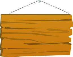 Hanging blank wooden board. vector