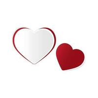 Glossy hearts made by paper cut. vector