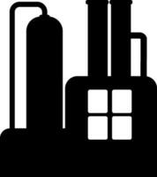 Processing plant icon in black color. vector