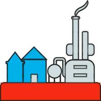 Colorful Oil refinery machine icon. vector