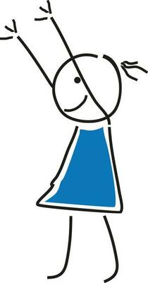 Hand drawn girl character.
