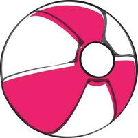 Pink and white color beach ball icon. vector