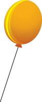 Flying balloon in orange color. vector