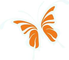 Beautiful flying butterfly in orange color. vector