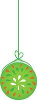 Hanging beautiful green ball. vector