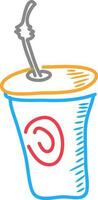 Doodle icon of soft drink. vector