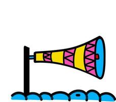 Hand drawn colorful megaphone design. vector