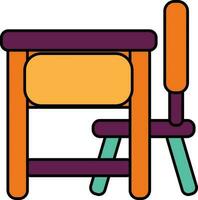 Side view of colorful chair and table. vector