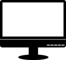 Black and White blank computer in flat style. vector