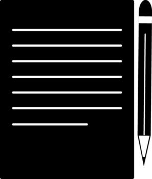 Document file with pencil in Black and White color. vector