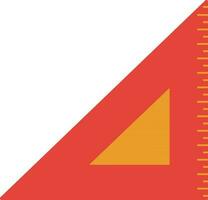 Orange and yellow triangle ruler scale in flat style. vector