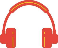 Orange and yellow headphone on white background. vector