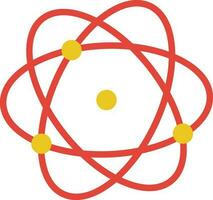 Atomic structure in orange and yellow color. vector