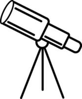 Black line art illustration of a telescope. vector