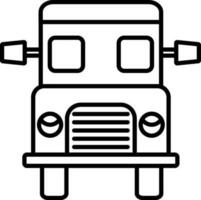 Illustration of a black line art bus. vector