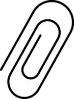 Isolated paper clip in black line art. vector
