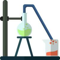 Beaker with chemical experiment tube. vector