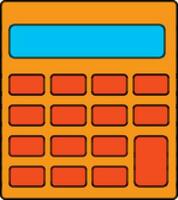 Claculator in blue and orange color. vector