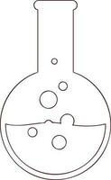 Flat line art illustration of beaker. vector